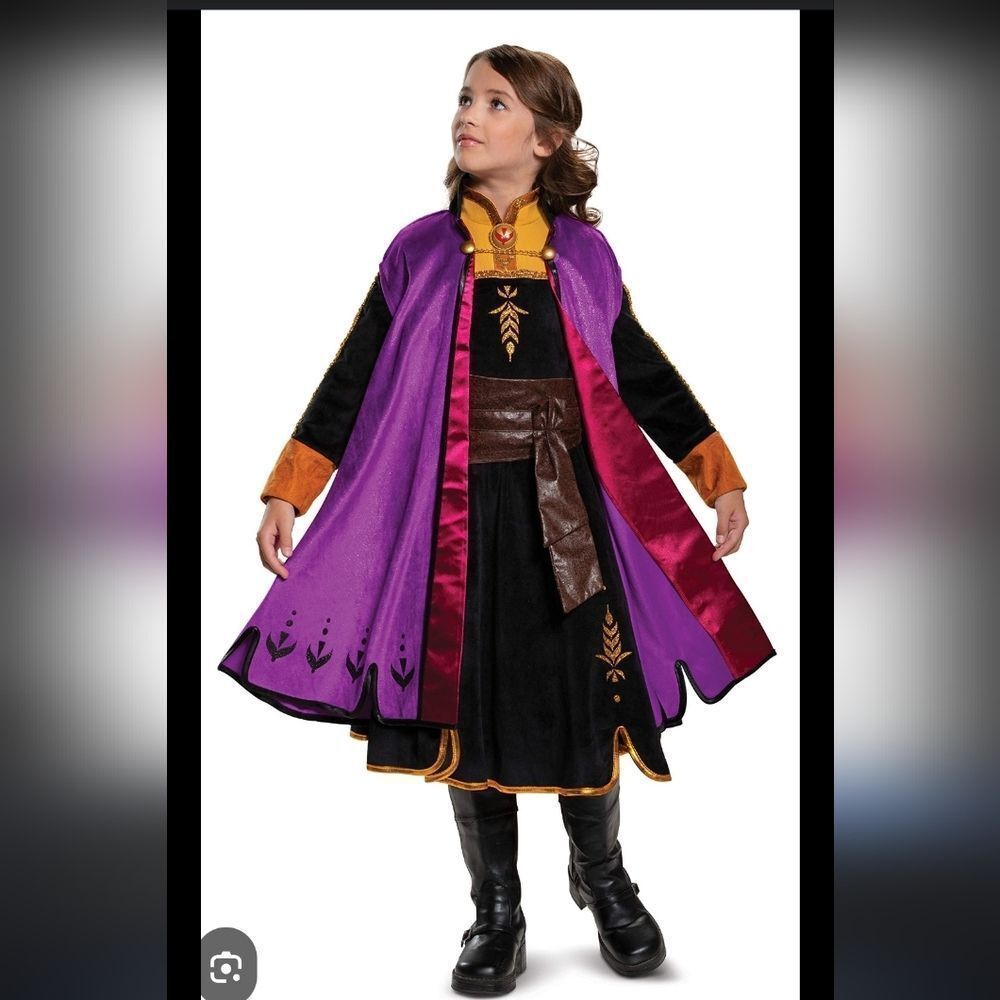 Frozen 2 Anna Costume Girls‎ Size 4-6x  2 Pc. Dress, Cape, Gloves, & boots
